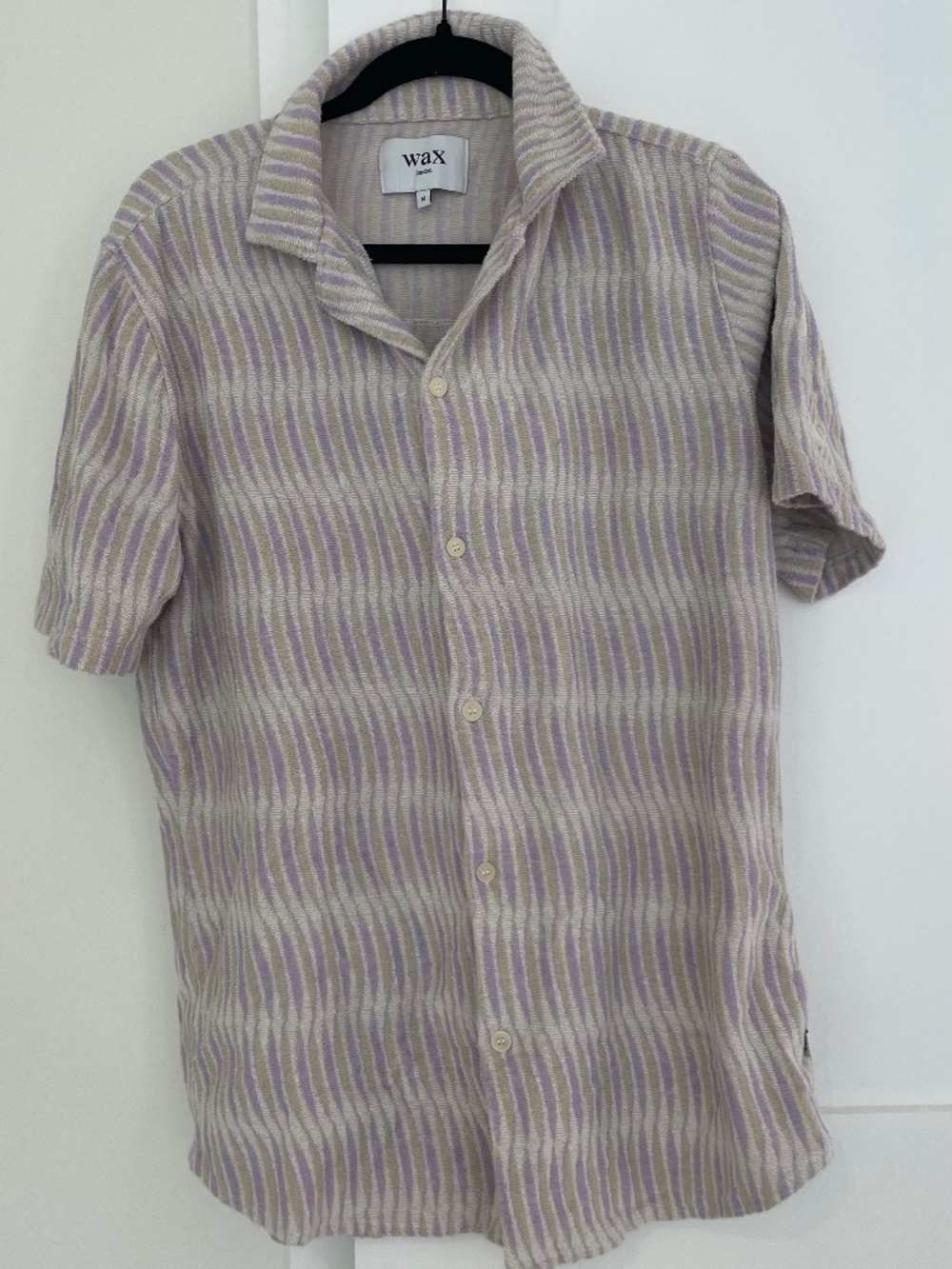 Wax London Terry Cloth Button-Up Shirt, M